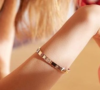 % Gold Bracelets for Women 14K Gold Plated Friendship Love Bangle Bracelets Cubic Zirconia Stainless Steel Bracelet Jewelry