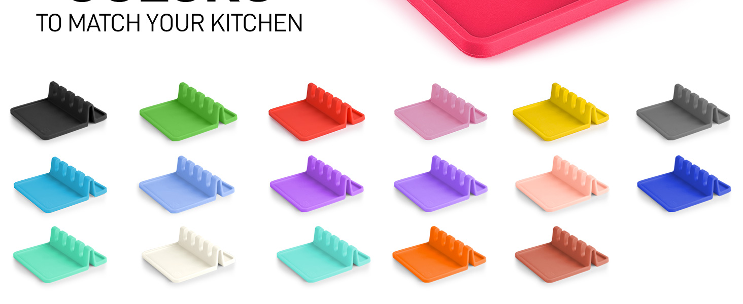 % Zulay Kitchen Silicone Utensil Rest - BPA-Free, Durable Spoon Rest with Drip Pad - Heat-Resistant Spoon Rest for Stove Top - Spoon Rest for Kitchen Counter - Kitchen Gadgets & Kitchen Utensils Holder.